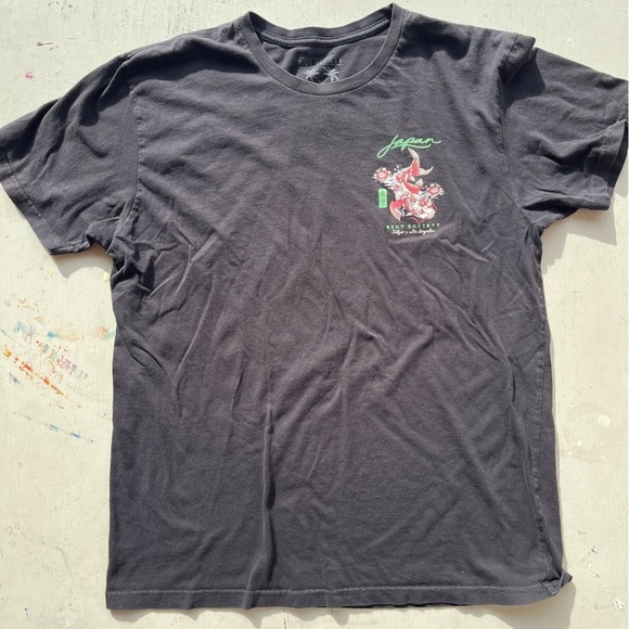 Men's Riot Society T-Shirt Black Dragon Japan L Oriental Streetwear Skull Art - Picture 2 of 11